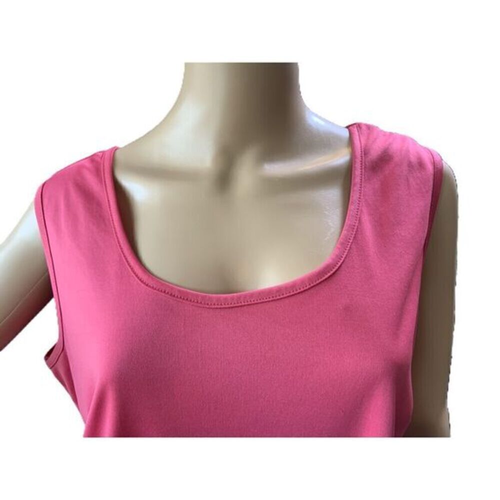 Apparenza Pink Sleeveless‎ Scoop Neck Solid Tank Top Size 1X